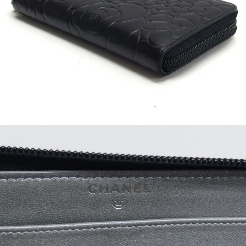 CHANEL Authentic Black Lambskin Leather Wallet - Picture 4 of 11